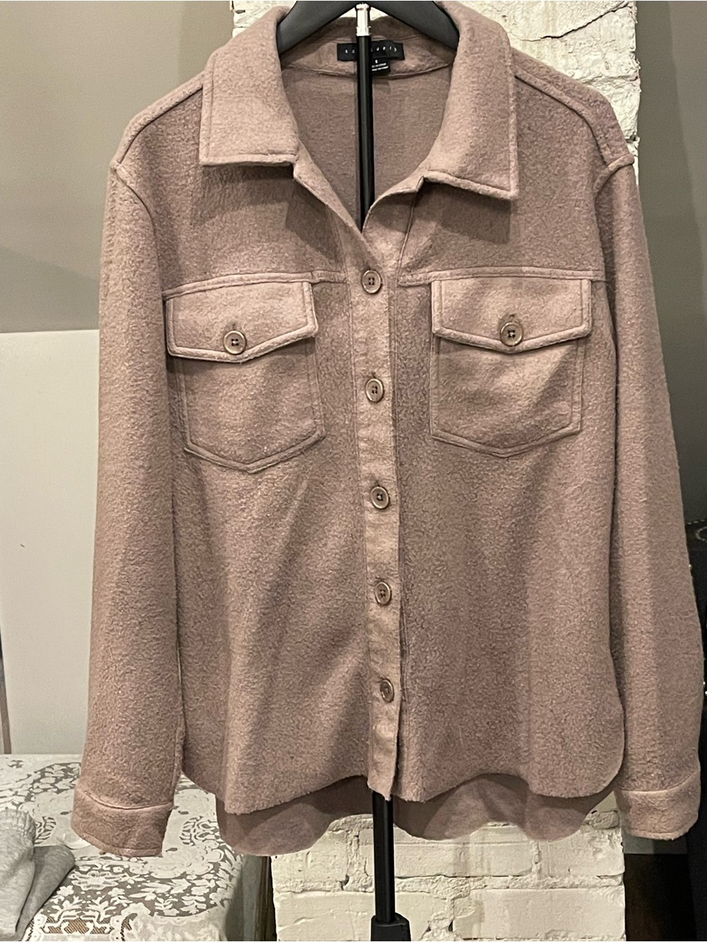Women’s super soft taupe button down